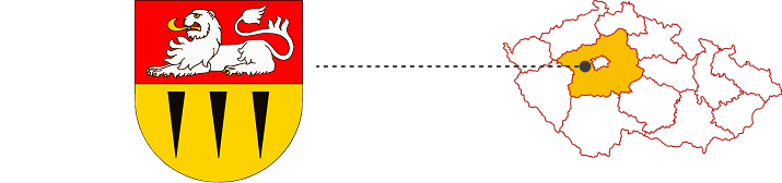 znak a obrysová mapa
